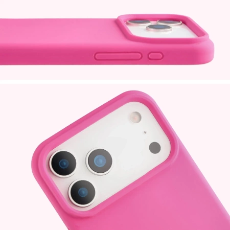 Silikonowe etui Bizon Soft Case do iPhone 17 Pro Max, fuksja