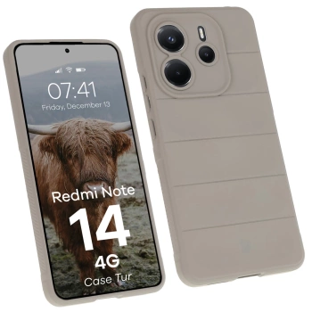 Pancerne etui Bizon Case Tur do Xiaomi Redmi Note 14 4G, jasnoszare