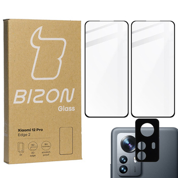 2x Szkło + szybka na aparat Bizon Edge 3D Pack do Xiaomi 12 Pro