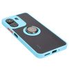 Etui z uchwytem na palec Bizon Case Hybrid Ring do Xiaomi Redmi 13C / Xiaomi Poco C65, przydymione z jasnoniebieską ramką