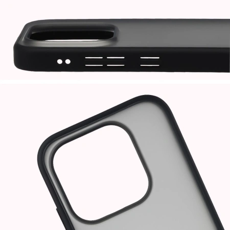 Etui Bizon Case Angelo do Xiaomi 17, przydymione z czarną ramką
