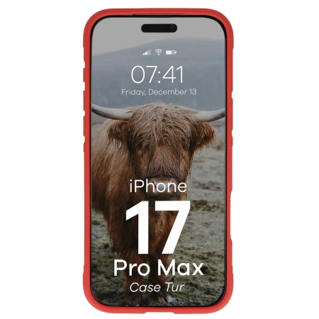 Pancerne etui Bizon Case Tur do iPhone 17 Pro Max, czerwone