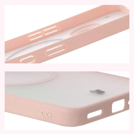 Etui z pierścieniem magnetycznym Bizon Case MatteO do Nothing Phone (3a), przydymione-różowe