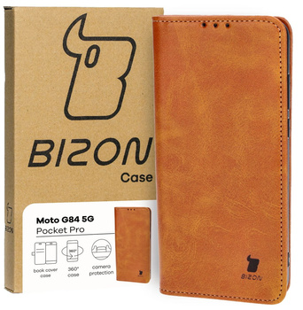 Etui z klapką Bizon Case Pocket Pro do Motorola Moto G84 5G, brązowe
