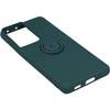 Etui Bizon Case Silicone Ring do Galaxy S21 Ultra, ciemnozielone