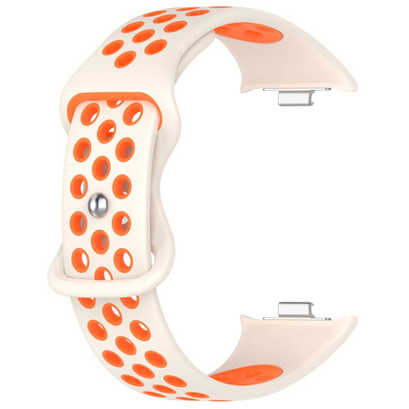 Pasek Bizon Strap Watch Octo do Xiaomi Redmi Watch 5/4 / Smart Band 9/8 Pro, beżowo-pomarańczowy