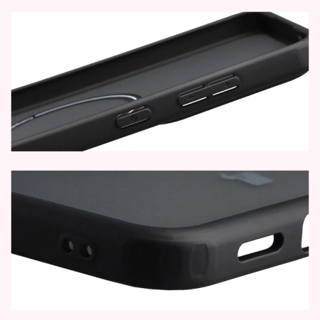 Etui z pierścieniem magnetycznym Bizon Case MatteO do Galaxy S25 FE, przydymione-czarne