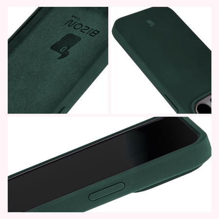 Etui silikonowe do iPhone 14 Pro Bizon Soft Case, ciemnozielone