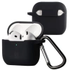 Silikonowe etui z karabińczykiem Bizon Case Headphone Silicone do AirPods 4, czarne