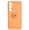 Etui Bizon Case Silicone Ring Sq do Galaxy S24 Plus, pomarańczowe