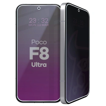 Prywatyzujące szkło hybrydowe Bizon Glass Mule Shadow do Xiaomi POCO F8 Ultra, matowe