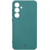 Silikonowe etui z pierścieniem magnetycznym Bizon Case Silicone Magnetic Sq do Galaxy S24 FE, ciemnozielone