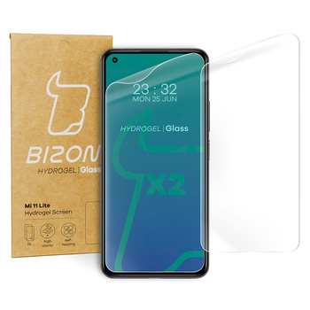 Folia hydrożelowa na ekran Bizon Glass Hydrogel Front Duo do Xiaomi Mi 11 Lite / 5G / 5G NE, 2 sztuki