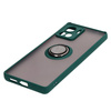 Etui z uchwytem na palec Bizon Case Hybrid Ring do Motorola Edge 30 Ultra, przydymione z ciemnozieloną ramką