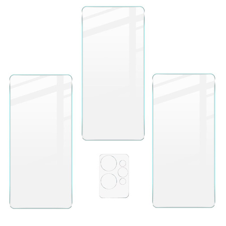 Szkło hartowane Bizon Glass Clear - 3 szt. + obiektyw, Realme GT 2 Pro