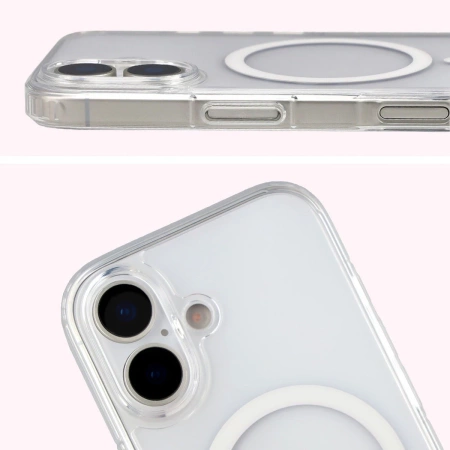 Etui z pierścieniem magnetycznym Bizon Case CrystalO do iPhone 17, przezroczyste