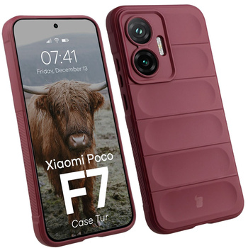 Pancerne etui Bizon Case Tur do Xiaomi POCO F7, burgundowe