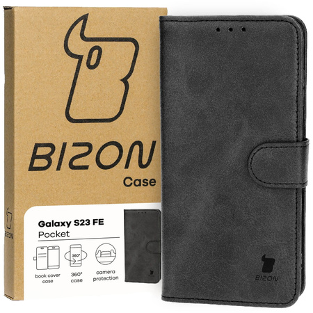 Etui z klapką Bizon Case Pocket do Galaxy S23 FE, czarne