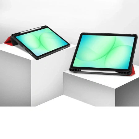 Etui z klapką Bizon Case Tab Lizard do Galaxy Tab A11 Plus / A9 Plus, czerwone