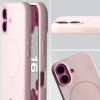 Silikonowe etui z pierścieniem magnetycznym Bizon Soft Case Magnetic do iPhone 16, jasnoróżowe