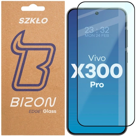 Szkło hartowane Bizon Glass Edge 2 do Vivo X300 Pro, czarna ramka