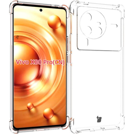 Etui + 2x folia Bizon Case Clear Pack do Vivo X80 Pro, przezroczyste