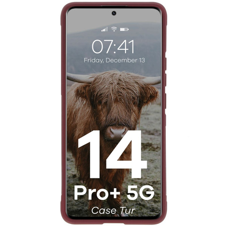 Pancerne etui Bizon Case Tur do Xiaomi Redmi Note 14 Pro Plus 5G, burgundowe