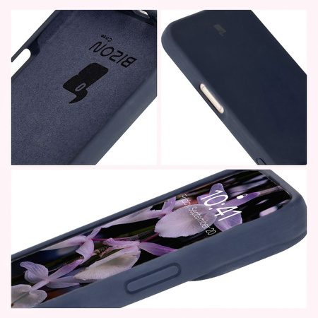Silikonowe etui Bizon Soft Case do iPhone 16 Plus, ciemnoniebieskie