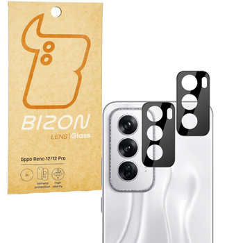 Szkło na aparat Bizon Glass Silk Lens do Oppo Reno 12/12 Pro, 2 sztuki