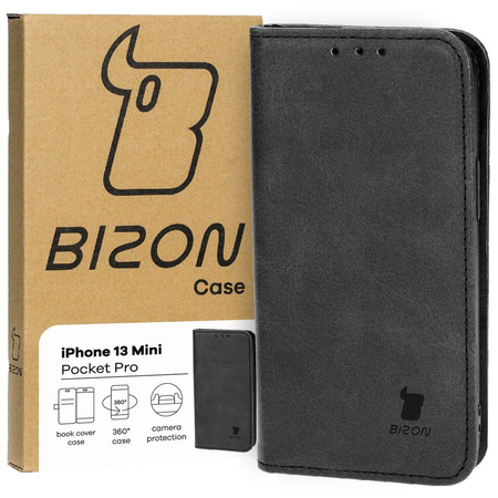 Etui z klapką Bizon Case Pocket Pro do iPhone 13 Mini, czarne