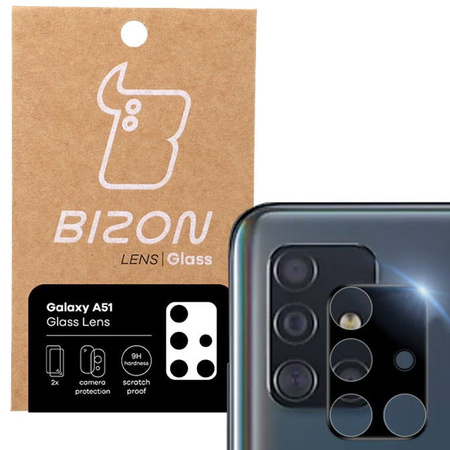 Szkło na aparat Bizon Glass Lens dla Galaxy A51, 2 sztuki