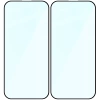 Szkło hartowane Bizon Glass Edge Duo do iPhone 17 / 17 Pro / 16 Pro, czarna ramka, 2 sztuki