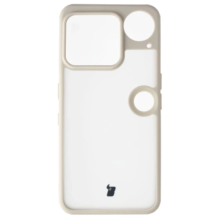 Etui Bizon Case Angelo do Nothing Phone (3), półprzezroczyste z beżową ramką