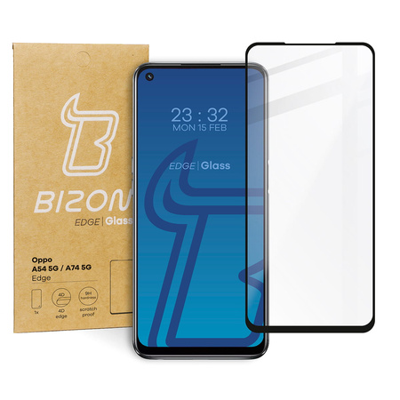 Szkło hartowane Bizon Glass Edge do Oppo A54 5G / A74 5G, czarne