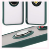 Etui z uchwytem na palec Bizon Case Hybrid Ring do Xiaomi Redmi 13 4G, przydymione z ciemnozieloną ramką