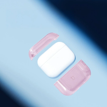 Elastyczne etui z karabińczykiem Bizon Case Headphone Clear do AirPods Pro 3, przeźroczysto-różowe