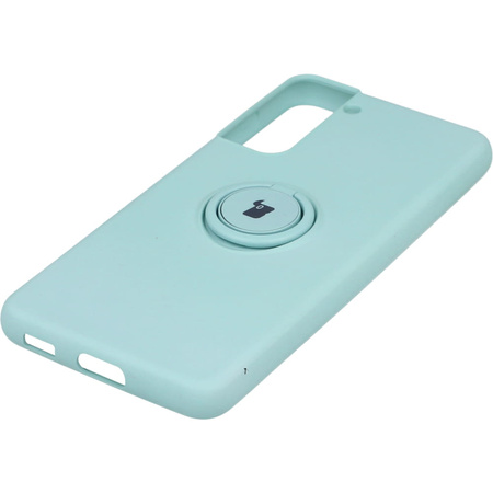 Etui Bizon Case Silicone Ring do Galaxy S21, turkusowe