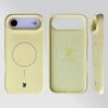 Silikonowe etui z pierścieniem magnetycznym Bizon Soft Case Magnetic do iPhone Air, jasnożółte