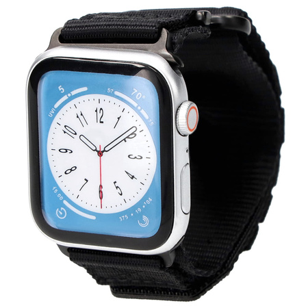 Sportowy pasek do zegarka Bizon Strap Watch Adventure do Apple Watch 44/45/46/49 mm, czarny