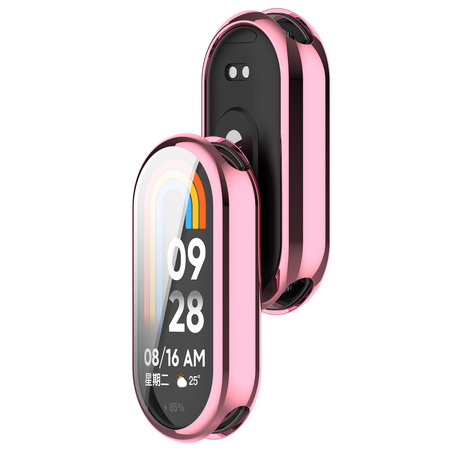 Etui Bizon Case Watch Felipe do Xiaomi Mi Smart Band 8, różowe