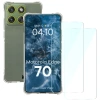 Elastyczne etui + 2x szkło hartowane Bizon Case Clear Pack do Motorola Edge 70