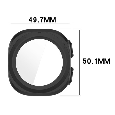 Etui ze szkłem do zegarka Bizon Case+Glass Watch do Galaxy Watch Ultra 2 / 1, matowo czarne