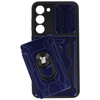 Etui Bizon Case Camshield Card Slot Ring do Galaxy S23 Plus, granatowe
