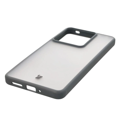 Etui Bizon Case Angelo do Realme GT 7 / 7T, półprzezroczyste z szarą ramką