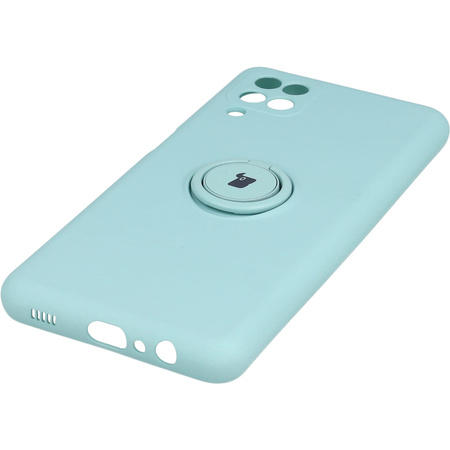 Etui Bizon Case Silicone Ring do Galaxy A12 / M12, turkusowe