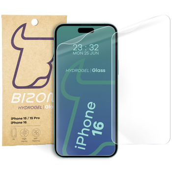 Folia hydrożelowa na ekran Bizon Glass Hydrogel Front Duo do iPhone 15 / 15 Pro / 16, 2 sztuki