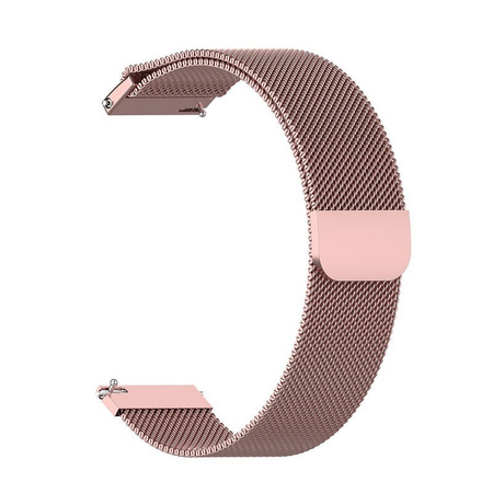 Pasek ze stali nierdzewnej do smartwatcha, Bizon Strap Watch Chain, Quick Release 22 mm, różowy