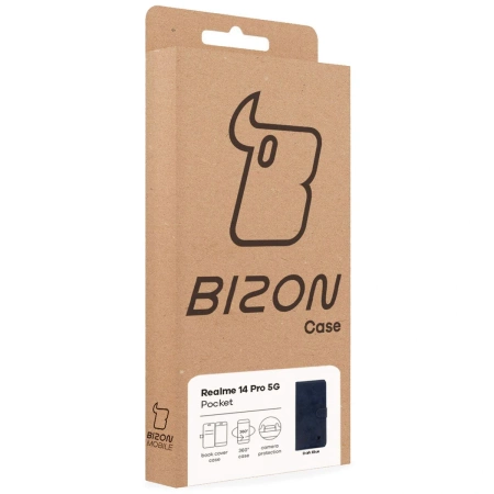 Etui z klapką Bizon Case Pocket do Realme 14 Pro 5G, granatowe
