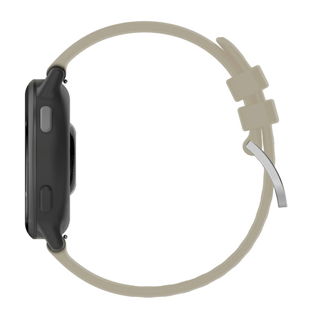 Pasek silikonowy do smartwatcha, Bizon Strap Watch Silicone Pro T, Quick Release 20 mm, jasnoszary