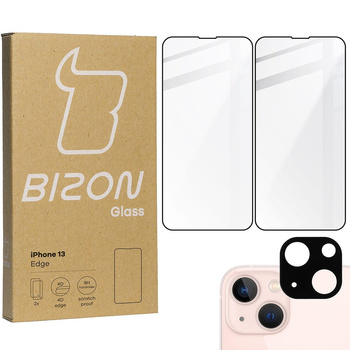 2x Szkło + szybka na aparat Bizon Edge Pack do iPhone 13